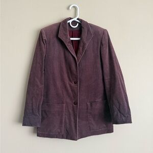 Vintage 1970s Signed Etienne Aigner Oxblood Corduroy Blazer Medium